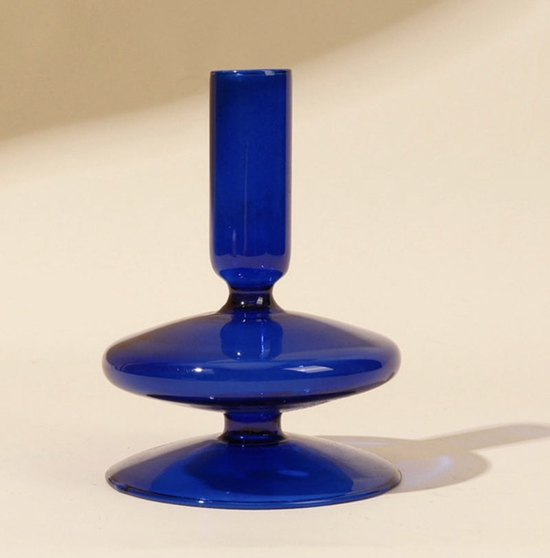 Blue Single Droplet Candle Holder