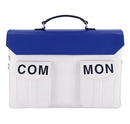 Leather Briefcase | White & Blue